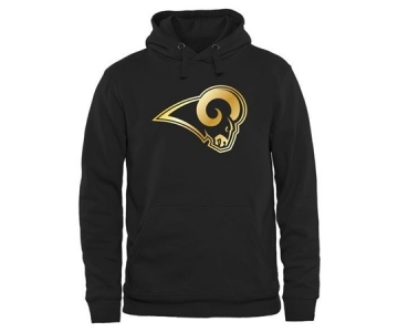 Mens St. Louis Rams Pro Line Black Gold Collection Pullover Hoodie