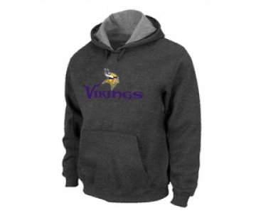 Minnesota Vikings Authentic Logo Pullover Hoodie D.Grey