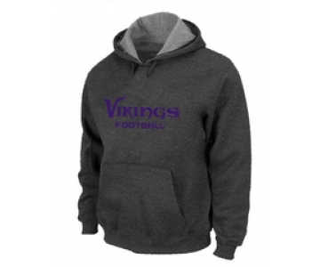 Minnesota Vikings Authentic font Pullover Hoodie D.Grey