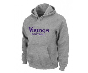 Minnesota Vikings Authentic font Pullover Hoodie Grey