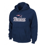 New England Patriots Authentic Logo Pullover Hoodie D.Blue