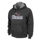 New England Patriots Authentic Logo Pullover Hoodie D.Grey