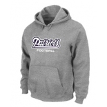 New England Patriots Authentic font Pullover Hoodie Grey