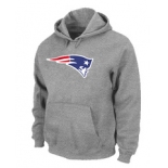 New England Patriots Logo Pullover Hoodie Grey