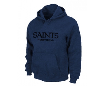 New Orleans Sains Authentic font Pullover Hoodie D.Blue