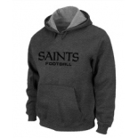 New Orleans Sains Authentic font Pullover Hoodie D.Grey