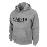 New Orleans Sains Authentic font Pullover Hoodie Grey