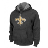 New Orleans Sains Logo Pullover Hoodie D.Grey