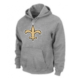 New Orleans Sains Logo Pullover Hoodie Grey