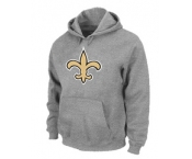 New Orleans Sains Logo Pullover Hoodie Grey