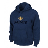 New Orleans Saints Authentic Logo Pullover Hoodie D.Blue