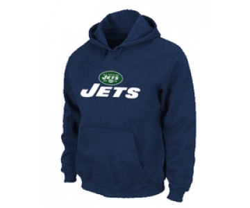 New York Jets Authentic Logo Pullover Hoodie D.Blue