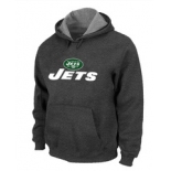 New York Jets Authentic Logo Pullover Hoodie D.Grey