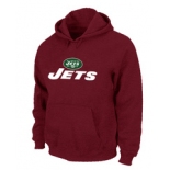 New York Jets Authentic Logo Pullover Hoodie RED