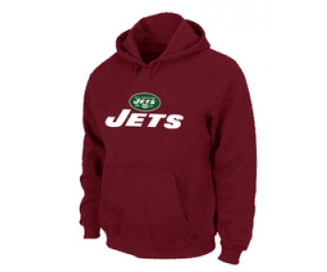 New York Jets Authentic Logo Pullover Hoodie RED