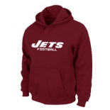 New York Jets Authentic font Pullover Hoodie Red