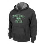 New York Jets Heart & Soul Pullover Hoodie D.Grey