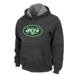 New York Jets Logo Pullover Hoodie D.Grey