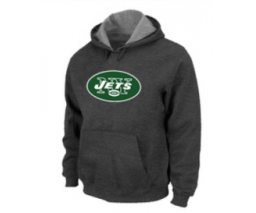 New York Jets Logo Pullover Hoodie D.Grey