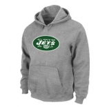 New York Jets Logo Pullover Hoodie Grey