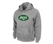 New York Jets Logo Pullover Hoodie Grey