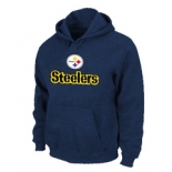 Pittsburgh Steelers Authentic Logo Pullover Hoodie D.Blue