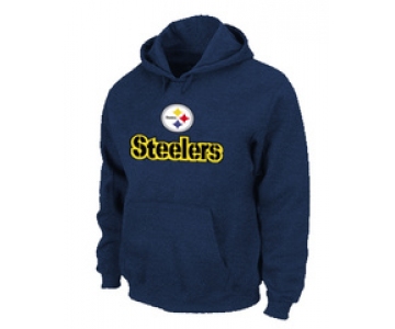 Pittsburgh Steelers Authentic Logo Pullover Hoodie D.Blue