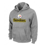 Pittsburgh Steelers Authentic Logo Pullover Hoodie Grey