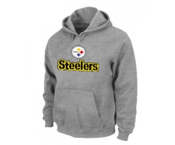 Pittsburgh Steelers Authentic Logo Pullover Hoodie Grey