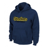 Pittsburgh Steelers Authentic font Pullover Hoodie D.Blue