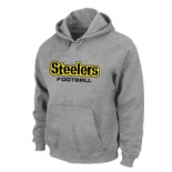 Pittsburgh Steelers Authentic font Pullover Hoodie Grey