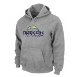 San Diego Chargers Authentic Logo Pullover Hoodie Grey