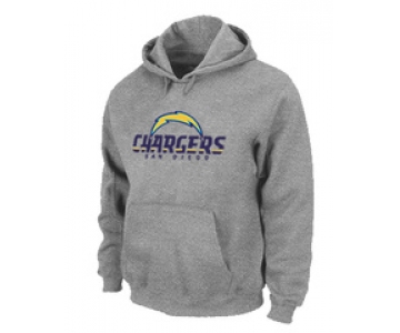 San Diego Chargers Authentic Logo Pullover Hoodie Grey