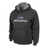 Seattle Seahawks Authentic Logo Pullover Hoodie D.Grey