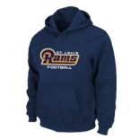 St.Louis Rams Authentic font Pullover Hoodie D.Blue