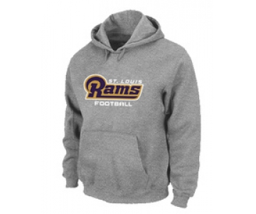 St.Louis Rams Authentic font Pullover Hoodie Grey