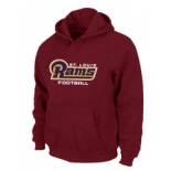 St.Louis Rams Authentic font Pullover Hoodie Red