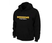 Washington Red Skins Authentic font Pullover Hoodie Black