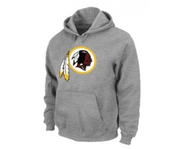 Washington Red Skins Logo Pullover Hoodie Grey