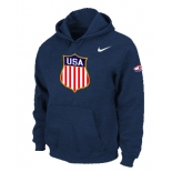 NHL winter Olympics USA Flag Pullover Hoodie D.Blue