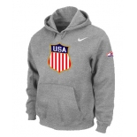 NHL winter Olympics USA Flag Pullover Hoodie Grey