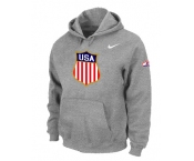 NHL winter Olympics USA Flag Pullover Hoodie Grey