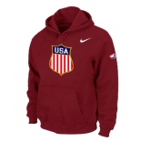 NHL winter Olympics USA Flag Pullover Hoodie red