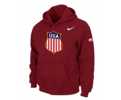 NHL winter Olympics USA Flag Pullover Hoodie red