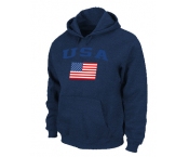 USA Flag Pullover Hoodie D.Blue