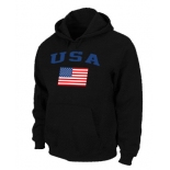 USA Flag Pullover Hoodie black