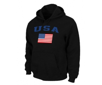 USA Flag Pullover Hoodie black