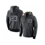 Men New Orleans Saints #23 Marshon Lattimore Stitched Black Anthracite Salute to Service Player Performance Hoodie