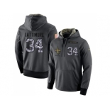 Men New Orleans Saints #34 Marshon Lattimore Stitched Black Anthracite Salute to Service Player Performance Hoodie