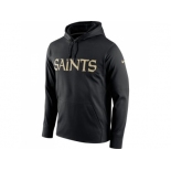 Men New Orleans Saints Nike Black Circuit Wordmark Essential Performance Pullover Hoodie